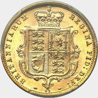 1877 Wide Ribbon Half Sovereign reverse