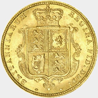 1885/3 Overdate Half Sovereign reverse