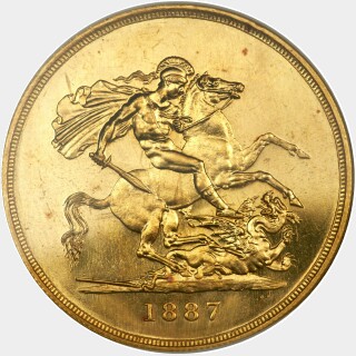 1887  Five Pound reverse