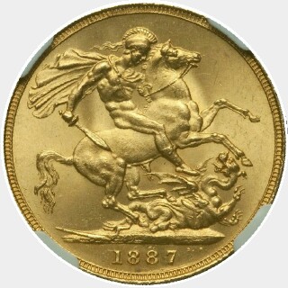 1887 Large JEB Full Sovereign reverse