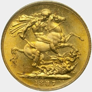 1887 Small JEB Full Sovereign reverse