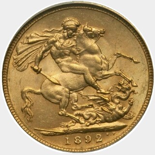 1892  Full Sovereign reverse
