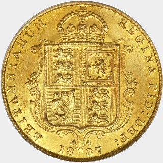 1887 Medium JEB Half Sovereign reverse
