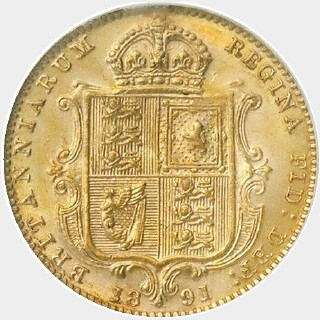 1891 High Shield No JEB Half Sovereign reverse