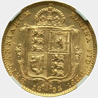 1893 Low Shield Half Sovereign reverse
