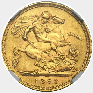 1893  Half Sovereign reverse