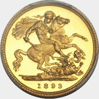 1893 Proof Half Sovereign reverse