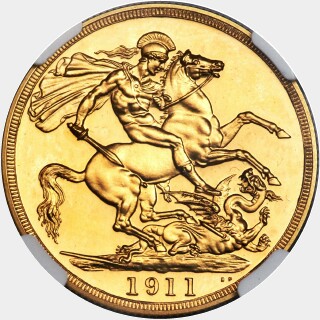 1911 Proof Two Pound reverse