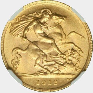 1912  Half Sovereign reverse