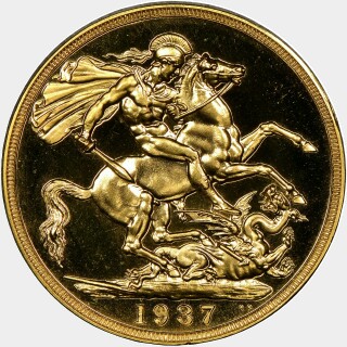 1937 Proof Two Pound reverse
