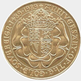 1989 Gold Five Pound reverse