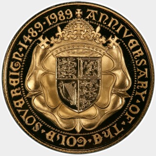 1989 Gold Proof Two Pound reverse