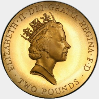 1996 Gold Proof Two Pound obverse