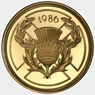 1986 Gold Proof Two Pound reverse