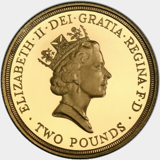 1986 Gold Proof Two Pound obverse