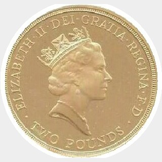 1995 Gold Proof Two Pound obverse