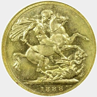 1888-M  Full Sovereign reverse
