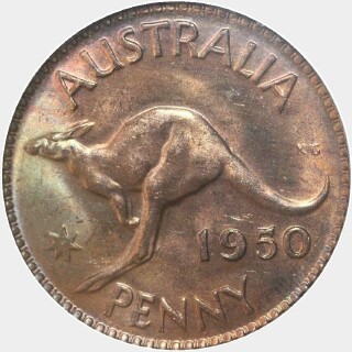 1950  One Penny reverse