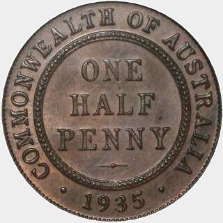 1935  Half Penny reverse