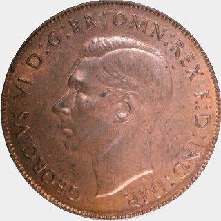 1937 Uniface in Silver One Penny obverse