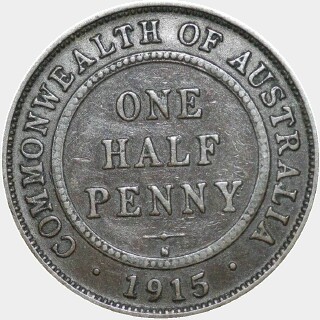 1915-H  Half Penny reverse